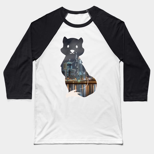 Wanderlust fox pattern - city Baseball T-Shirt by LukjanovArt